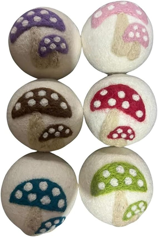 Ezhippie Quality Wool Dryer Balls - 6 XL Mushroom Pack - 1000+ Loads - Pure Organic Wool - Reusable
