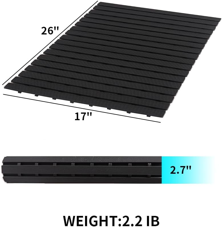 Shower-Mat Non Slip, PADOOR Heavy Duty Bathtub-Mat Curlable Quick Drain Sturdy Bath Tub Mat Without