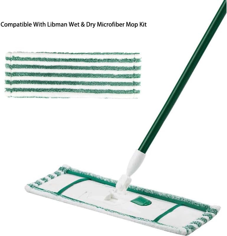 2 Pack Replacent Mop Refills Compatible with Libman Wet & Dry Microfiber Mop,Reusable Washable