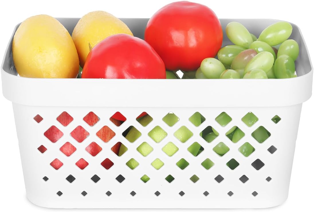 Glad Plastic Baskets for Organizing, Set of 6 | Pantry Storage for Under Counter, Linen Closet, and