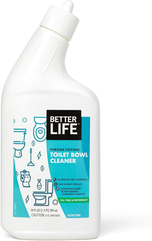 Better Life Toilet Bowl Cleaner - Tea Tree & Peppermint Scent Cleaning Gel - Liquid Bathroom