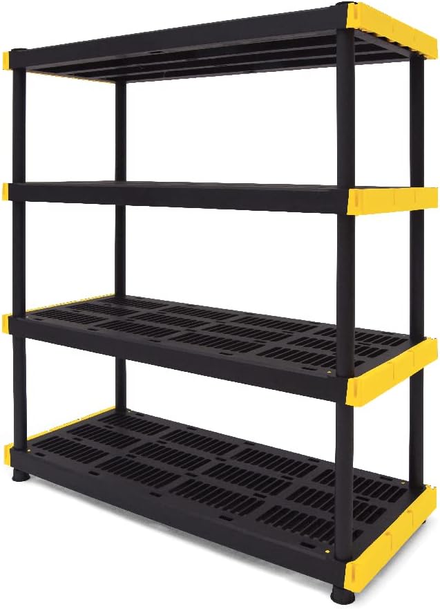 CX Black & Yellow, Shelving Unit and Heavy Duty Storage Containers, Extremely Durable (Shelf + 27