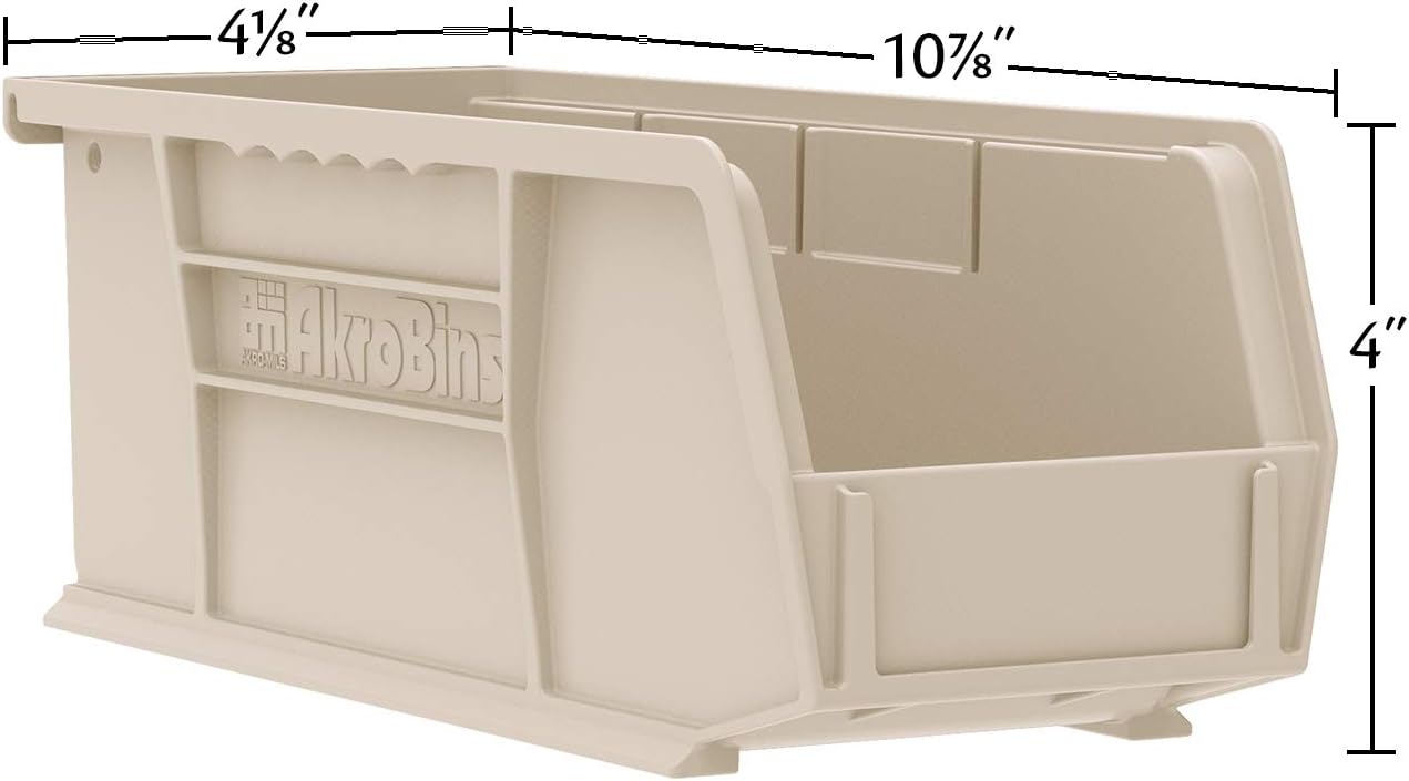 Akro-Mils 30224 AkroBins Plastic Storage Bins, Space-Saving Stackable Bins for Garage, Pantry