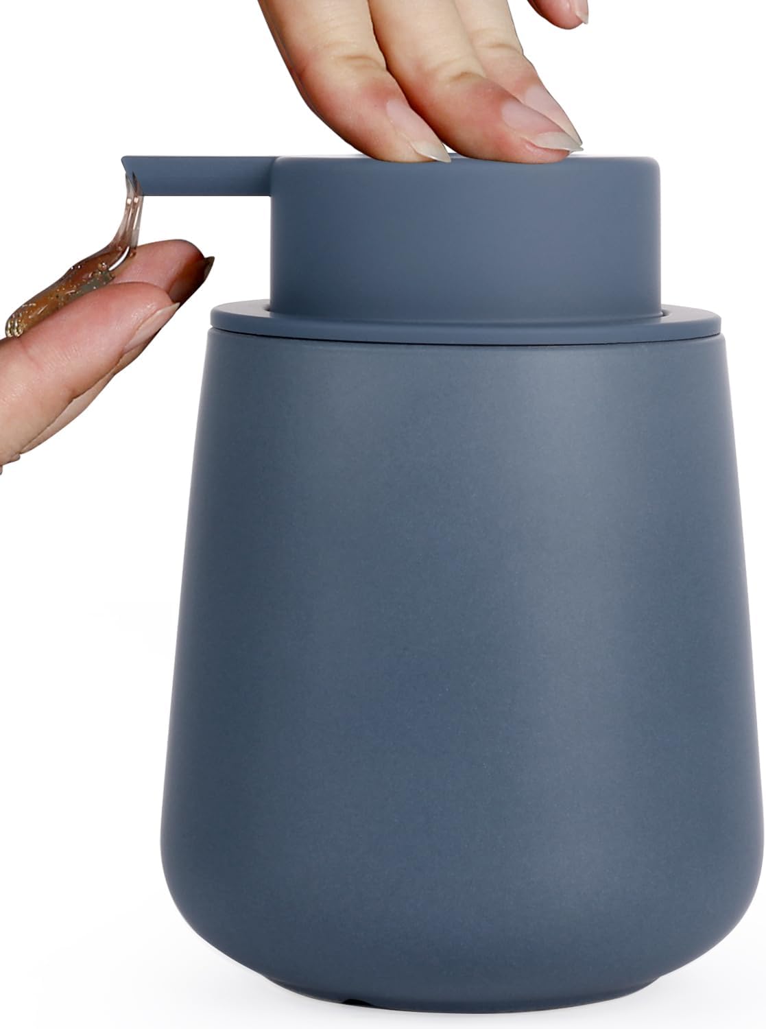 INGOFIN Ceramic Lotion Dispenser - 12oz Refillable Liquid Hand Soap Dispenser Bathroom, Modern Dish
