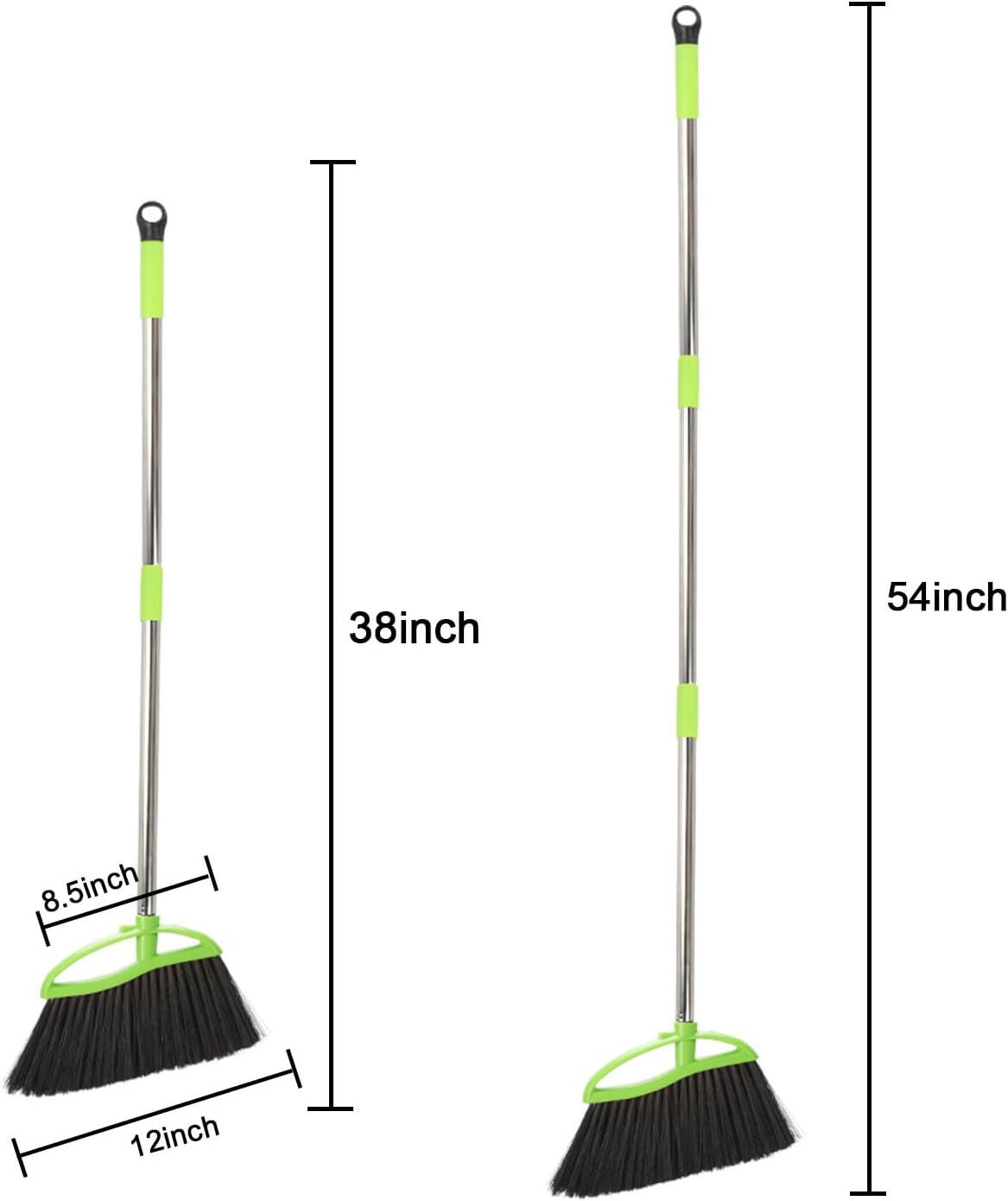 Soft Bristles Green Angle Broom Long Handle Indoor Broom for Hardwood Floor Sweeping Floor Cleaning