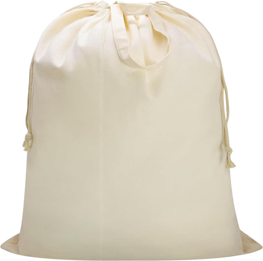 Canvas Laundry Bag 40in x 35in, Thick Cotton Laundry Bag with Handles & Drawstring, Extra Large