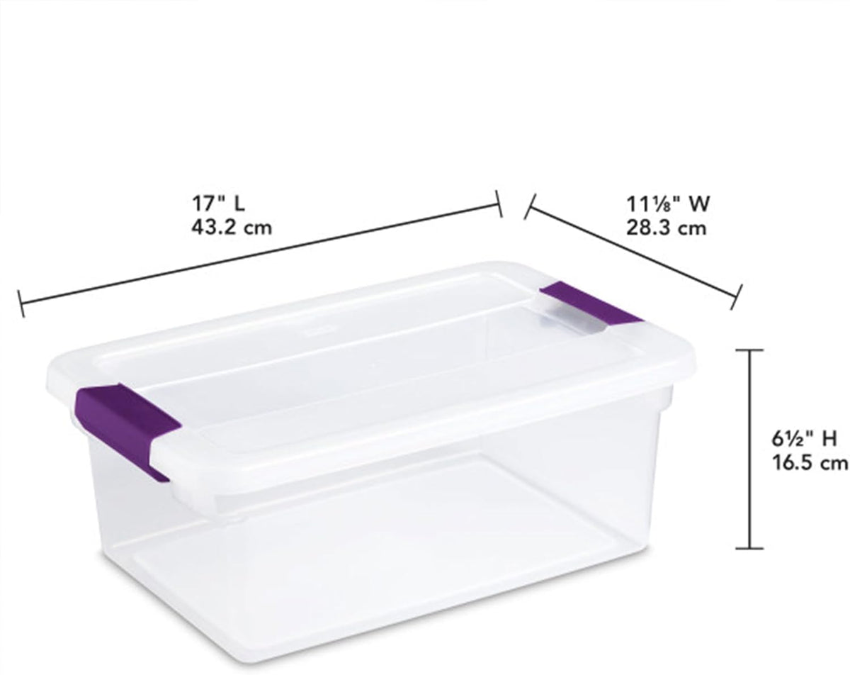 Sterilite 48-Pack 15 Quart ClearView Latch Box, Stackable Organizer Bins with Latching Lids - Clear