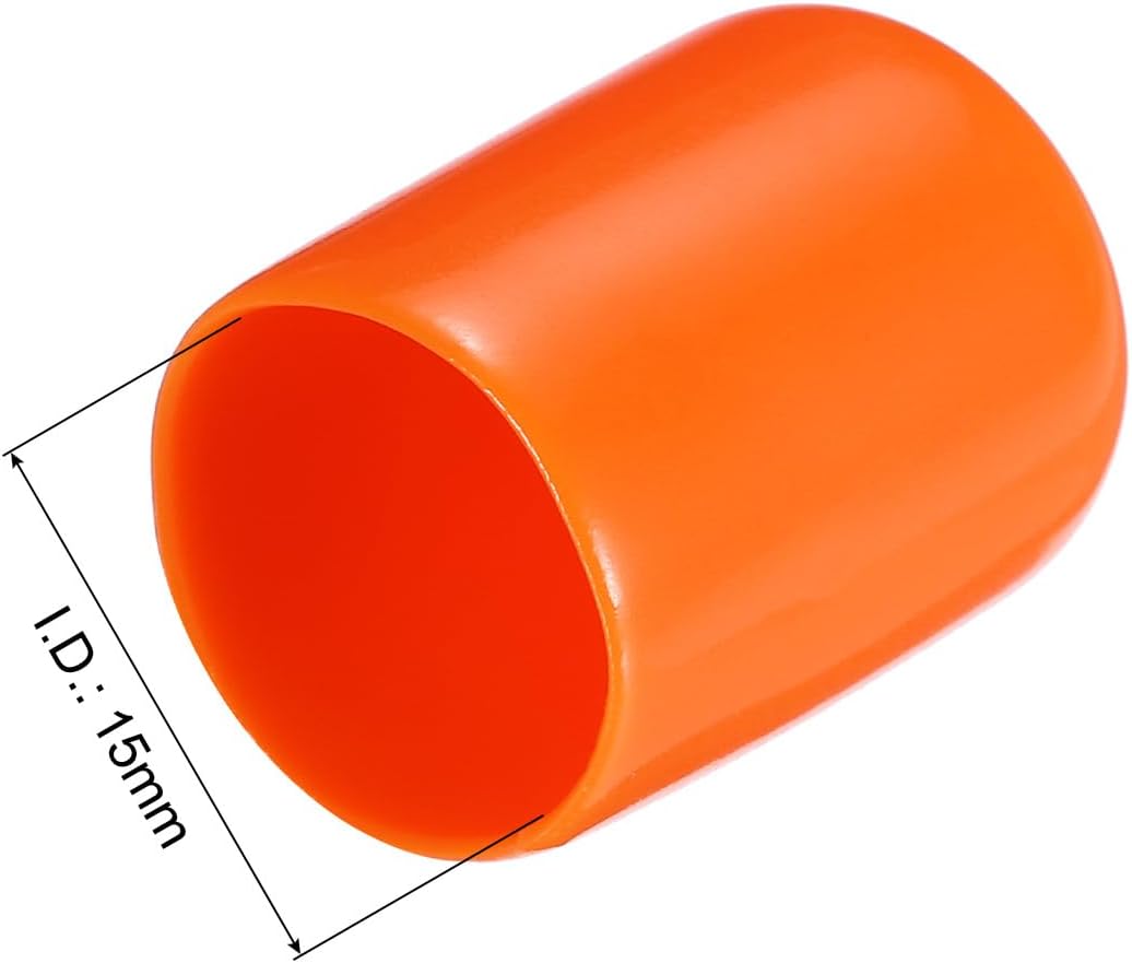 uxcell 20pcs Rubber End Caps 15mm(9/16") ID Vinyl PVC Round Tube Bolt Cap Cover Screw Thread