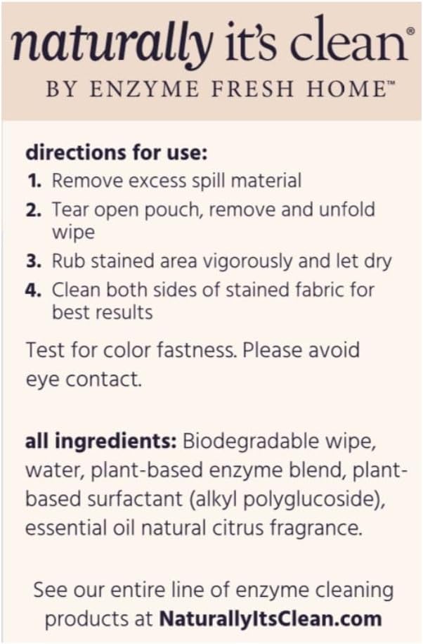 Naturally It's Clean Stain Eraser, Natural Enzymes Based/Biodegradable Instant Stain Removal, Spot
