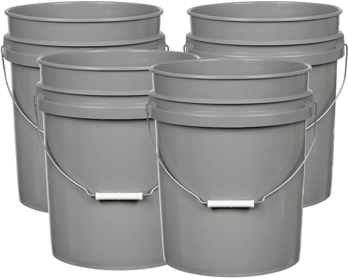 House Naturals 5 Gallon Premium HPDE Plastic Bucket - Made in USA Food Grade Storage Container, BPA