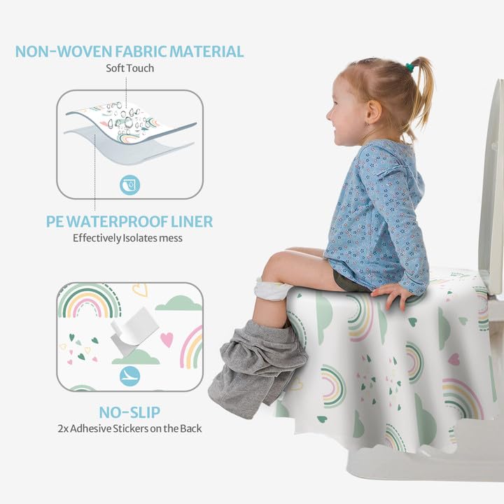 Blissful Diary 20 Pcs Toilet Seat Covers Disposable for Toddlers & Adults, Extra Large Waterproof