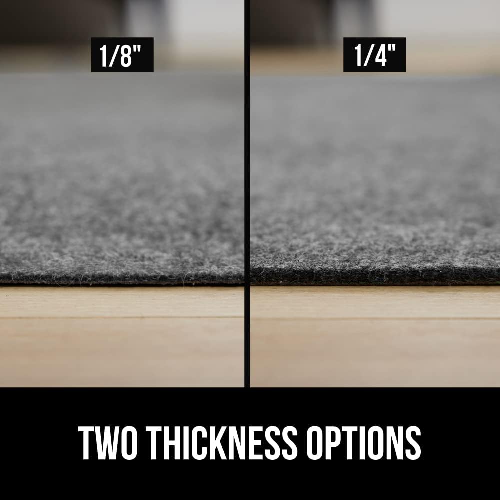 GORILLA GRIP Felt and Natural Rubber Stay in Place Slip Resistant Rug Pad, 1/4in Thick, 8x2 FT
