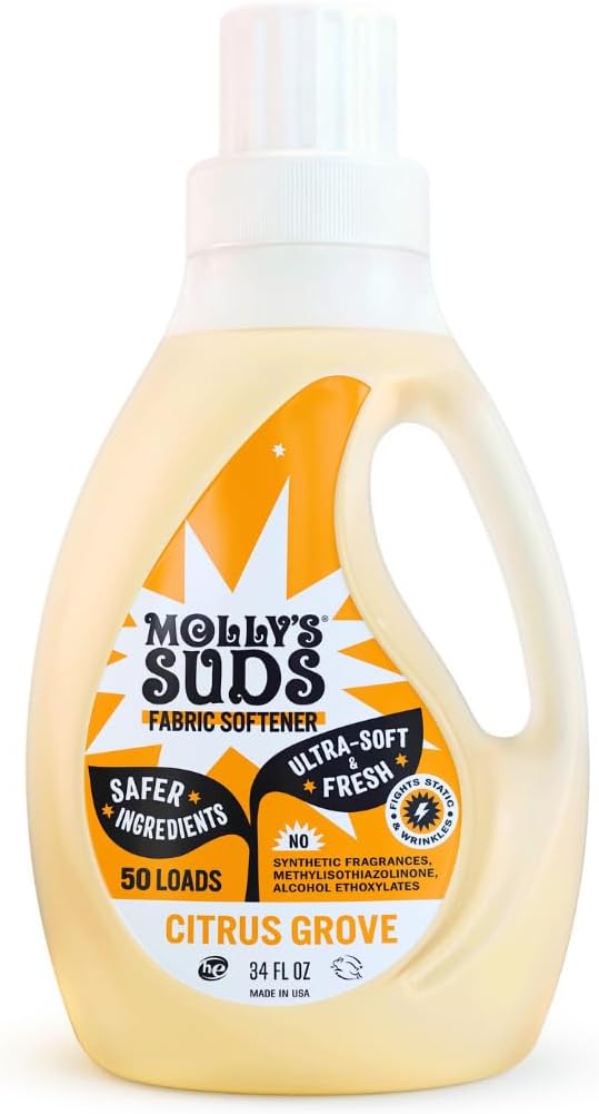 Molly’s Suds Fabric Softener Liquid for Sensitive Skin | Vinegar-Powered, Infused with Essential