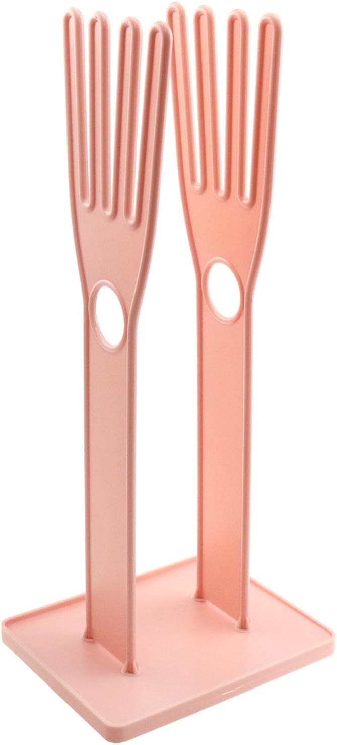 Pink Glove Holder 15x12x34cm Multifunctional Rubber Glove Drainer Towel Storage Rack Drying Rack