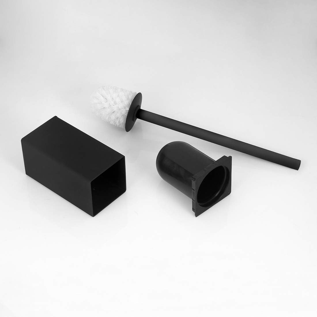 Toilet Brush Holder Stainless Steel 304 Standing Black Square Toilet Brush Holder for Bathroom