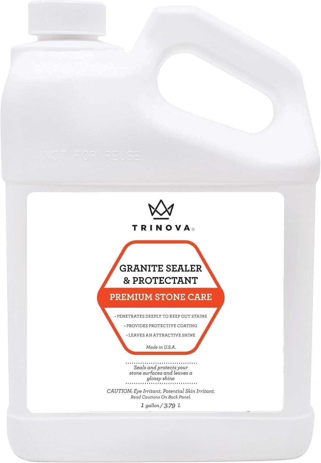TriNova Granite Sealer & Protector Gallon Refill- Made in USA, Best Stone Polish, Protectant & Care