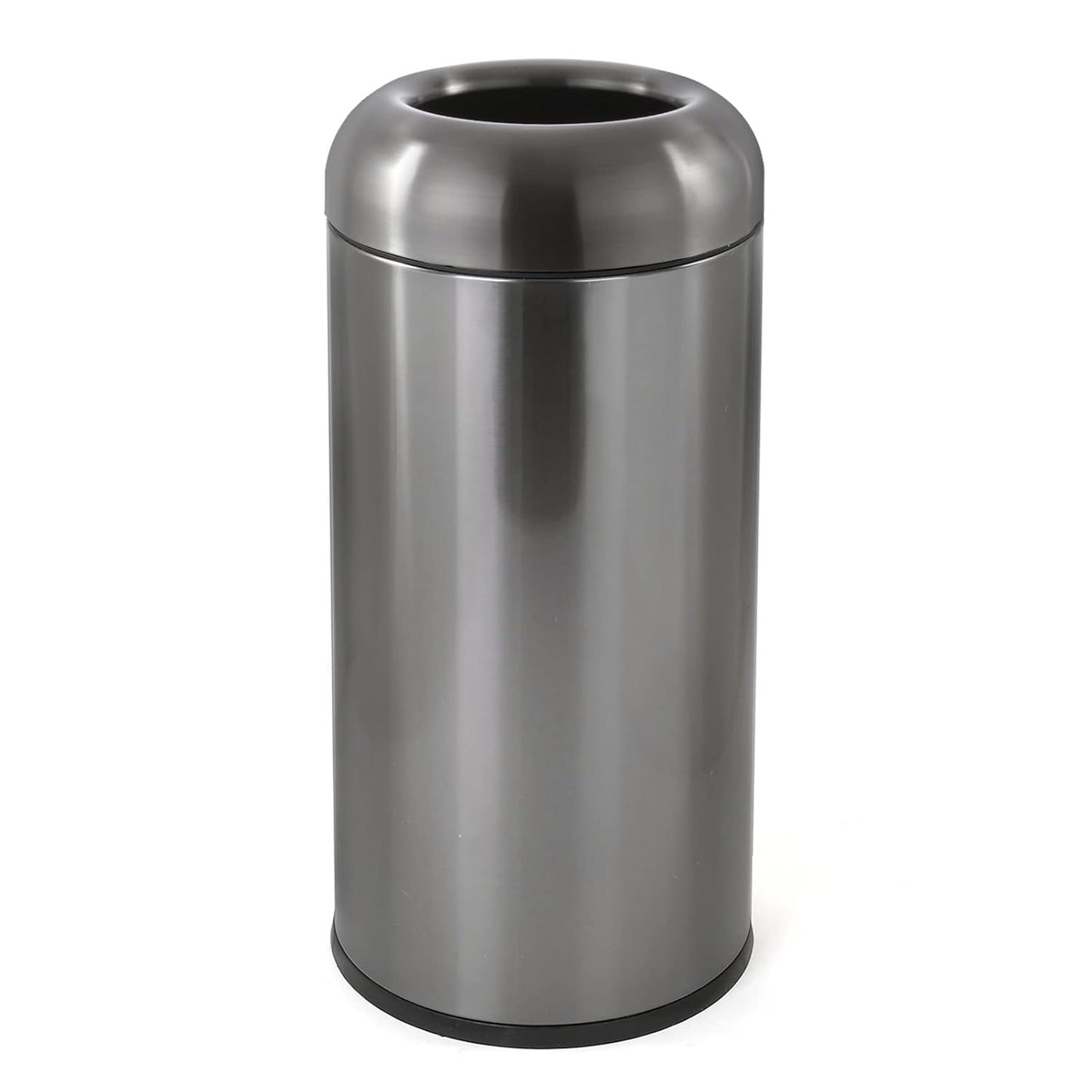 Dyna-Living Stainless Steel Trash Can Outdoor Large Garbage Can with Lid Open Top Trash Bin