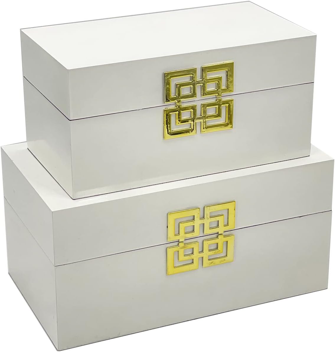 Galt International Large & Small Decorative Storage Box w/Hinged Lid - Classic Design Wood Decor
