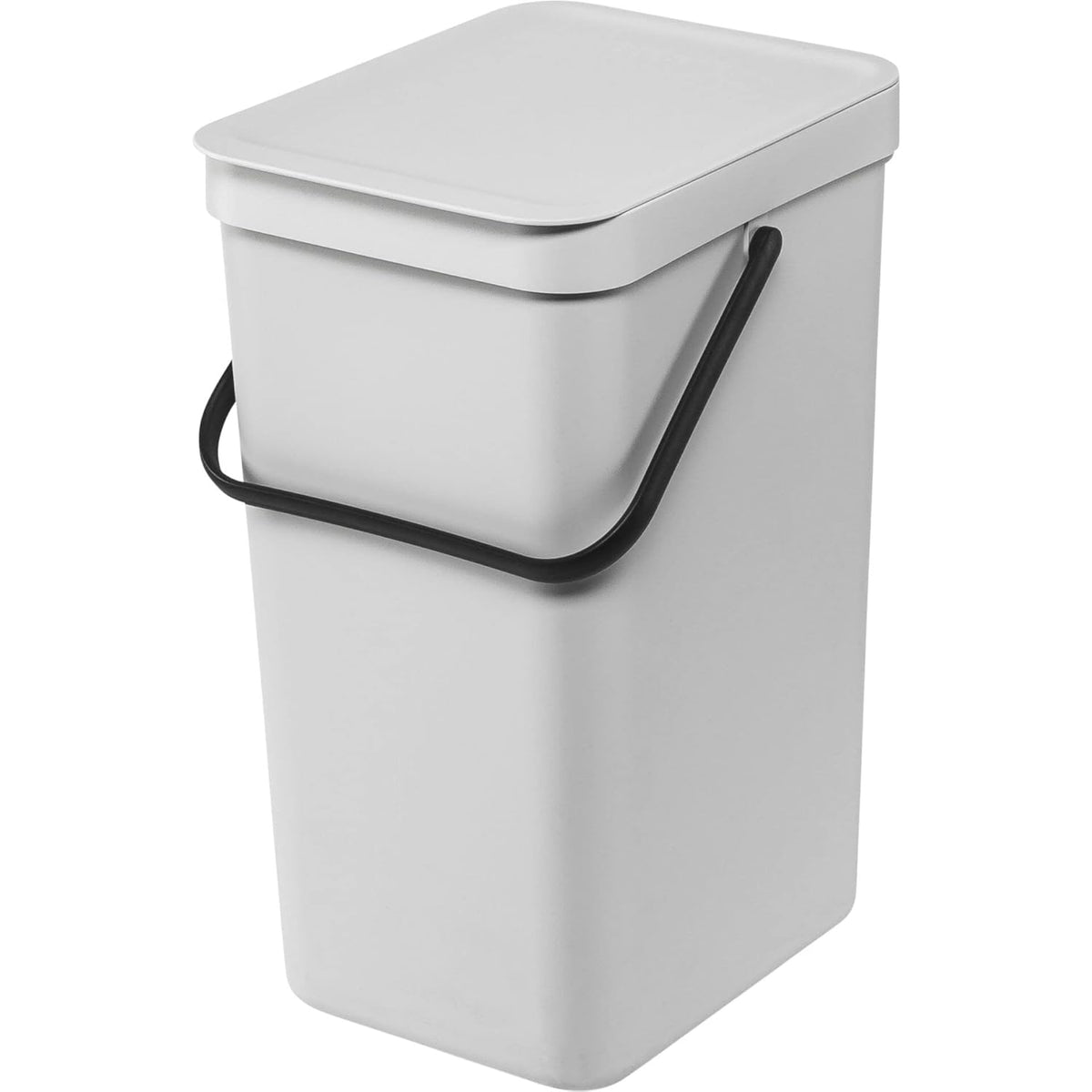 Brabantia Sort & Go Kitchen Recycling Can (4.2 Gal/Light Gray) Stackable Waste Organiser with
