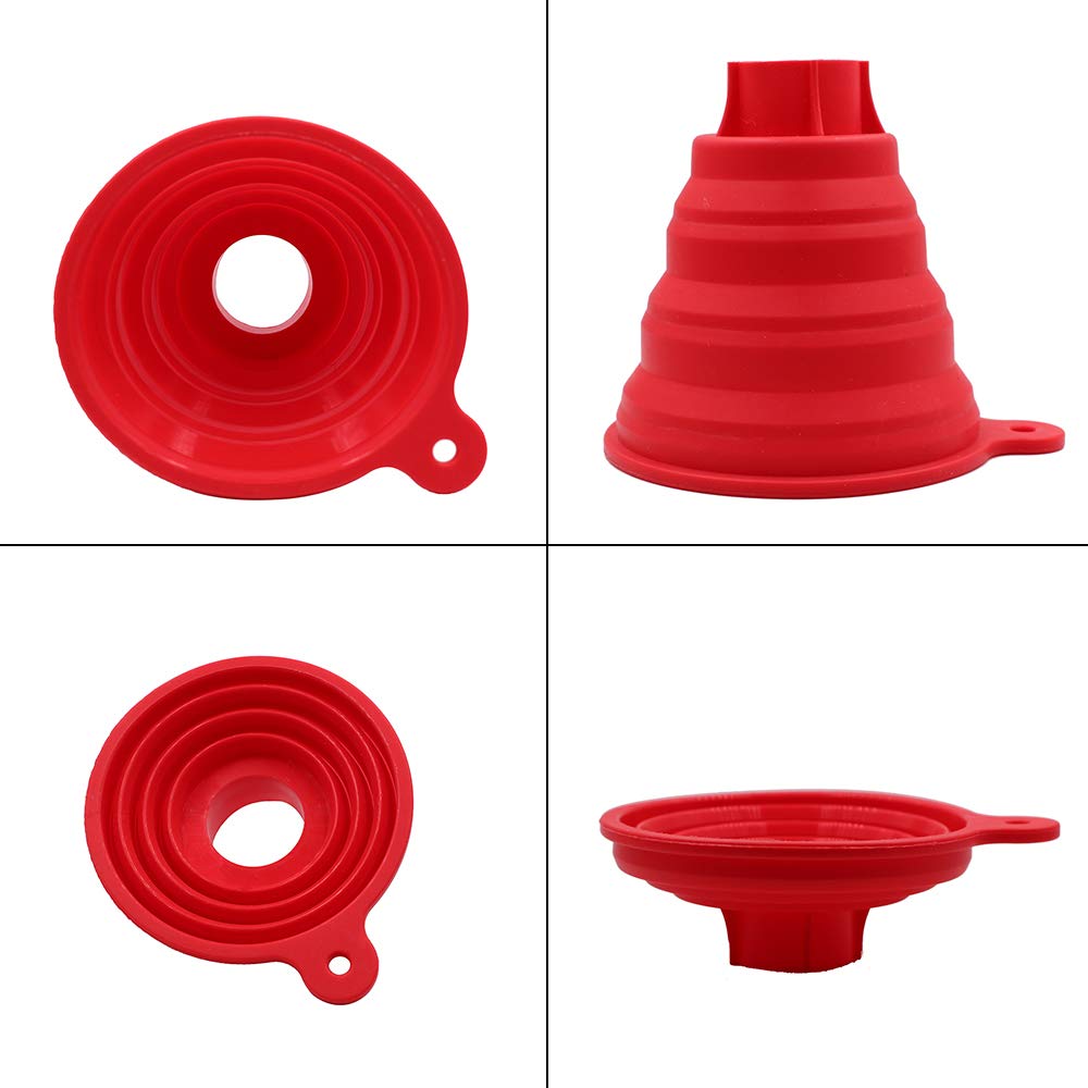 KongNai Silicone Collapsible Wide Mouth Funnel for Jars, Foldable Large Canning Funnel for Wide