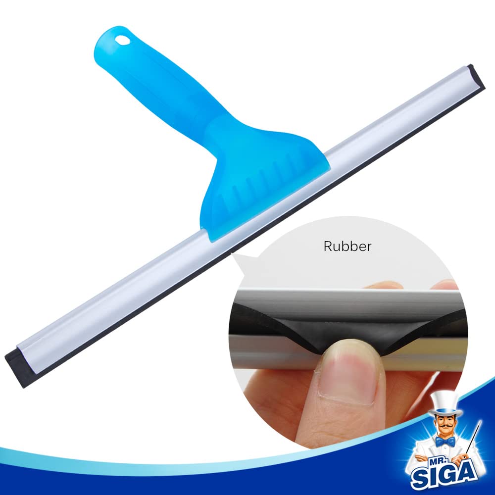 MR.SIGA Professional Window Squeegee & Microfiber Window Scrubber, 14 inch