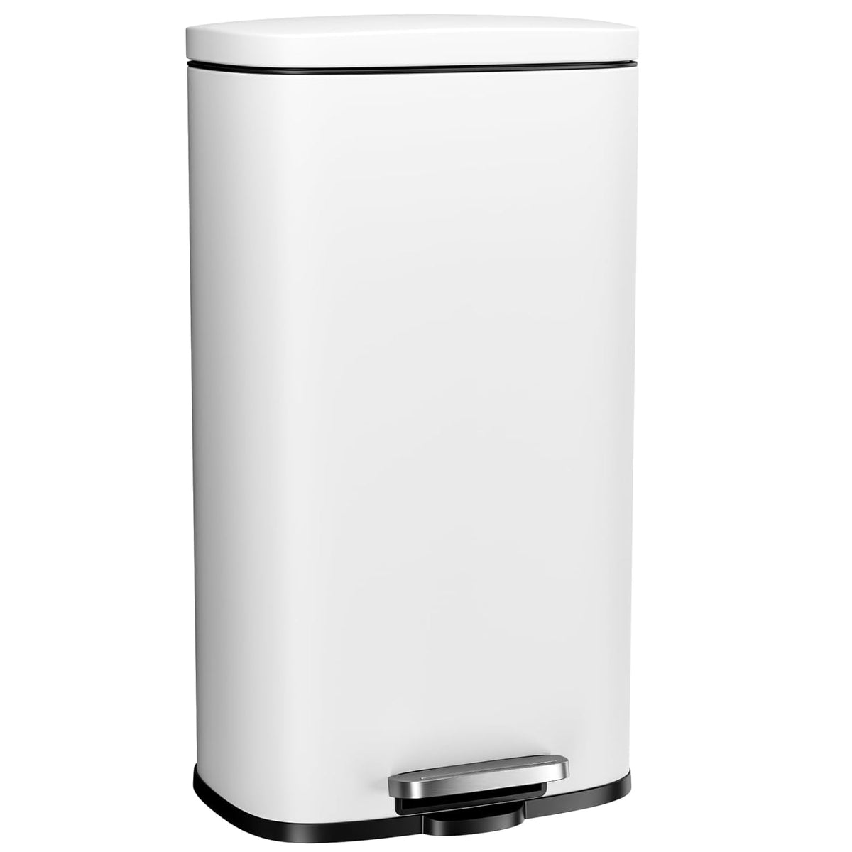 Arlopu13.2 Gallon Step Trash Can, Stainless Steel Garbage Bin, Soft-Close Rubbish Bin with