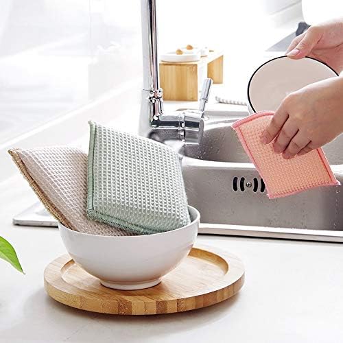 JEBBLAS 8Pack Bamboo Natural Kitchen Sponges Dish Sponge Cleaning Sponge Heavy Duty Scrub Sponge