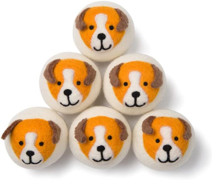 Smart Sheep Wool Dryer Balls - 6-Pack - XL Premium Natural Fabric Softener Award-Winning - Wool