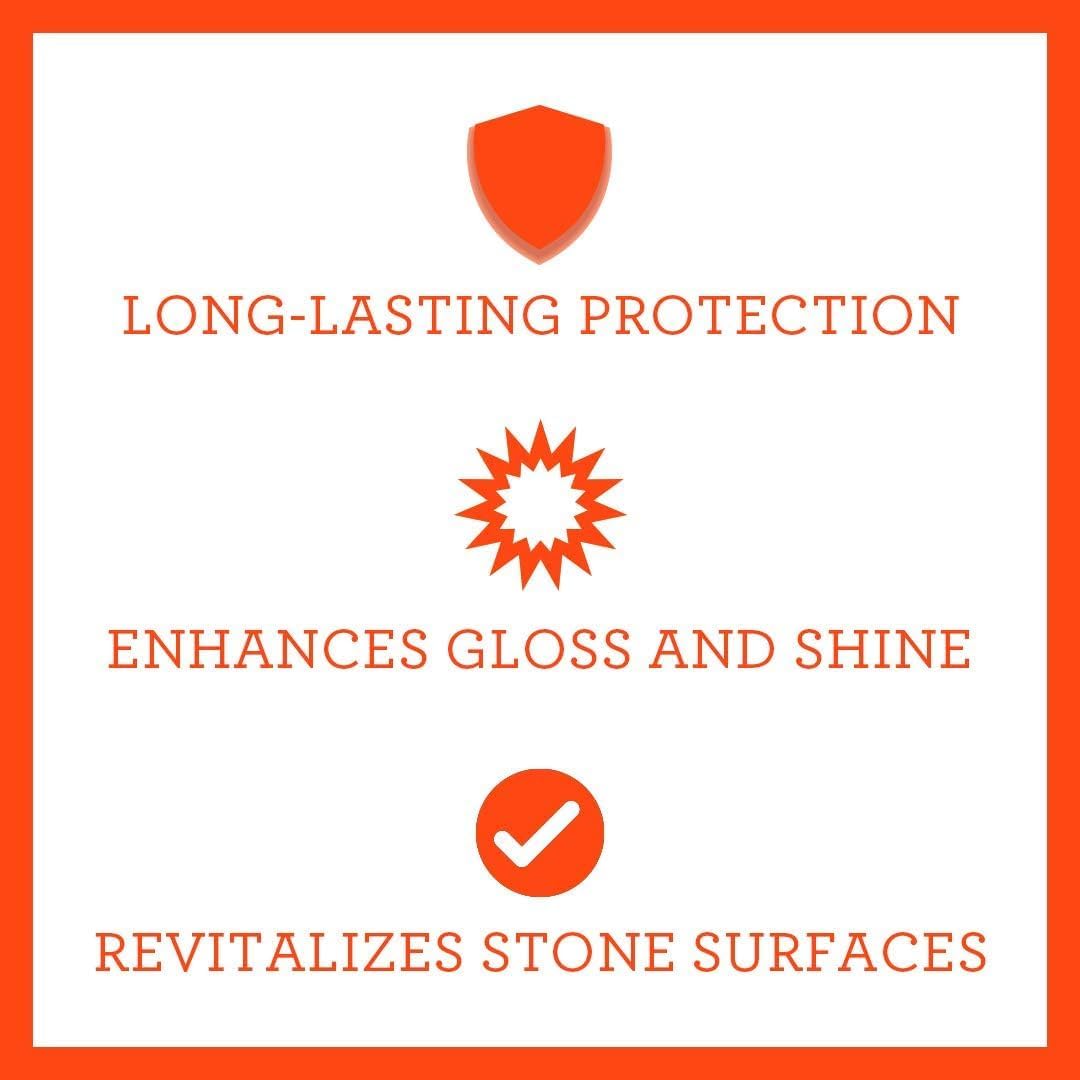 TriNova Granite Sealer & Protector Gallon Refill- Made in USA, Best Stone Polish, Protectant & Care