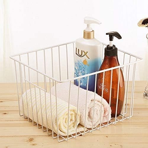 Slideep 11'' Farmhouse Freezer Food Storage Organizer Baskets Modern Refrigerator Metal Wire Basket