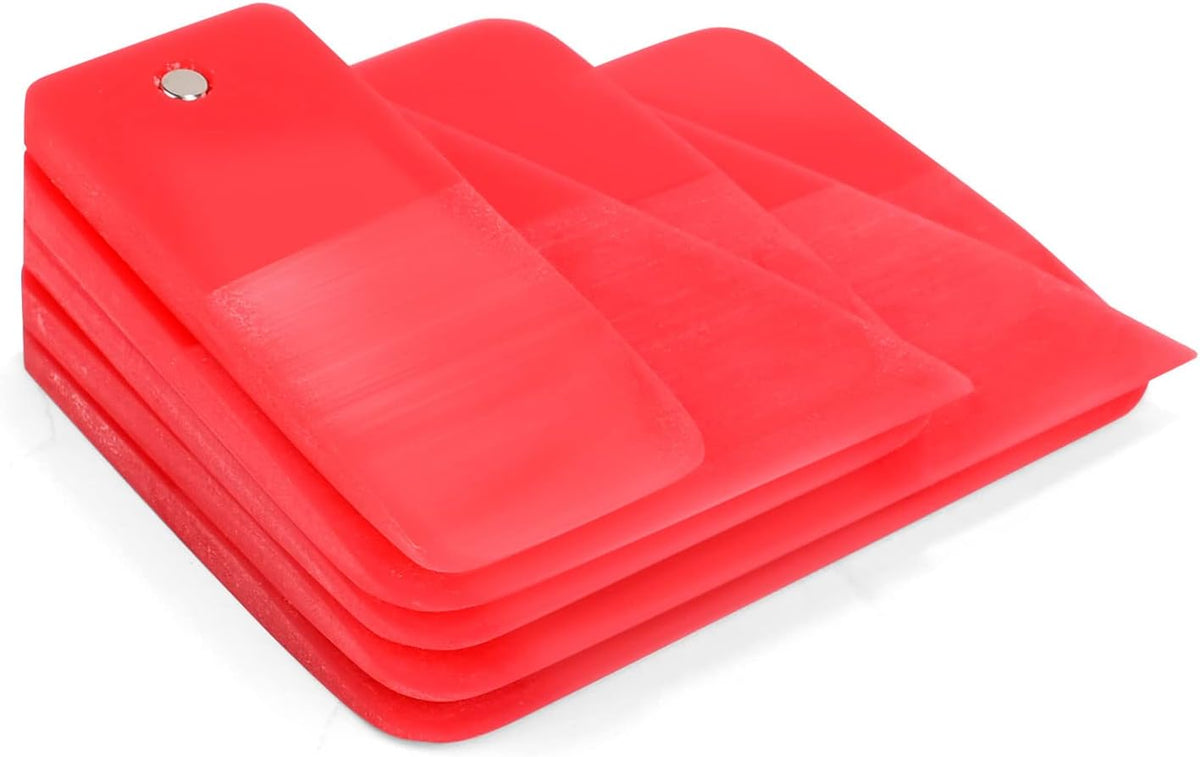 NEWISHTOOL 5 in 1 Magnet PPF Squeegee Kit with Packing Box, Different Sizes 80 Durometer Red TPU