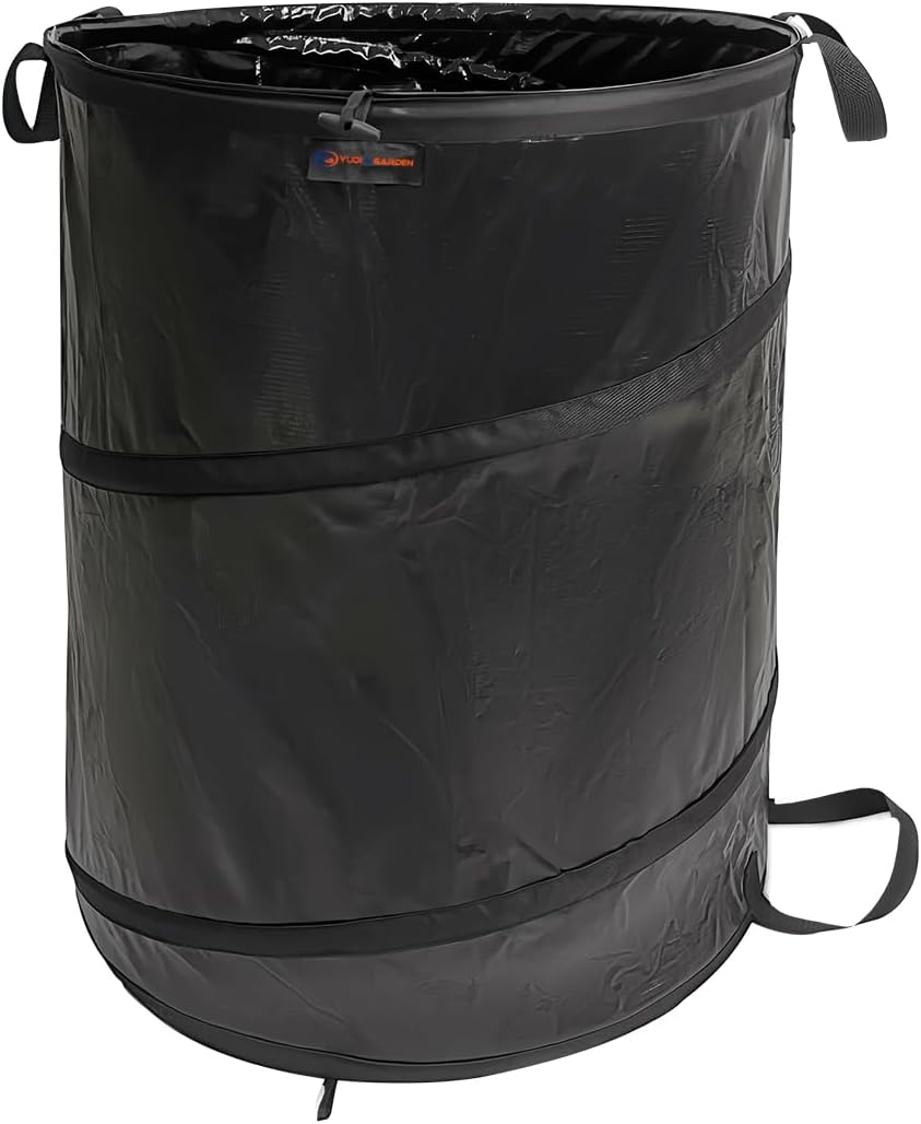 YUDI & GARDEN 45 Gallon Collapsible Garden Bag｜Collapsible Trash Can｜Camping Trash Can,Black,for