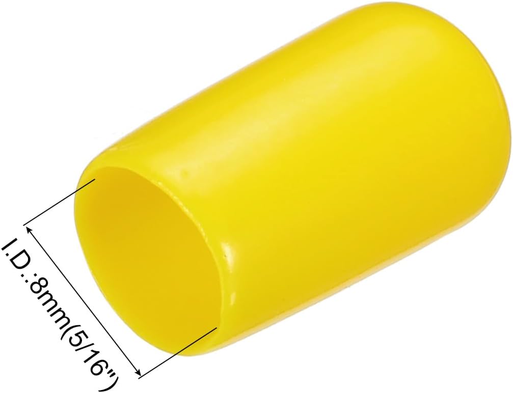 uxcell 20pcs Rubber End Caps 8mm(5/16") ID Vinyl PVC Round Tube Bolt Cap Cover Screw Thread
