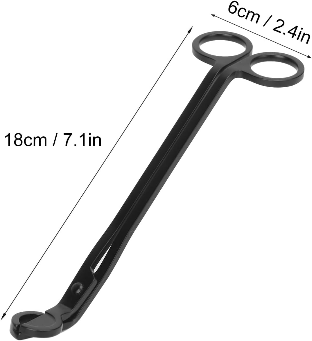 6-Piece Black Candle Wick Trimmer, Polished Wick Cutter Scissor, Premium 430 Stainless Steel Candle