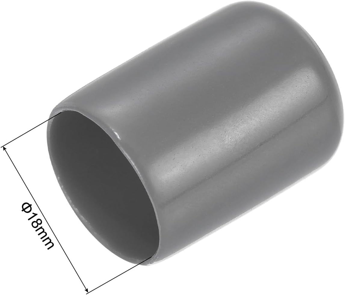 uxcell 20pcs Rubber End Caps 18mm ID Vinyl PVC Round Tube Bolt Cap Cover Screw Thread Protectors