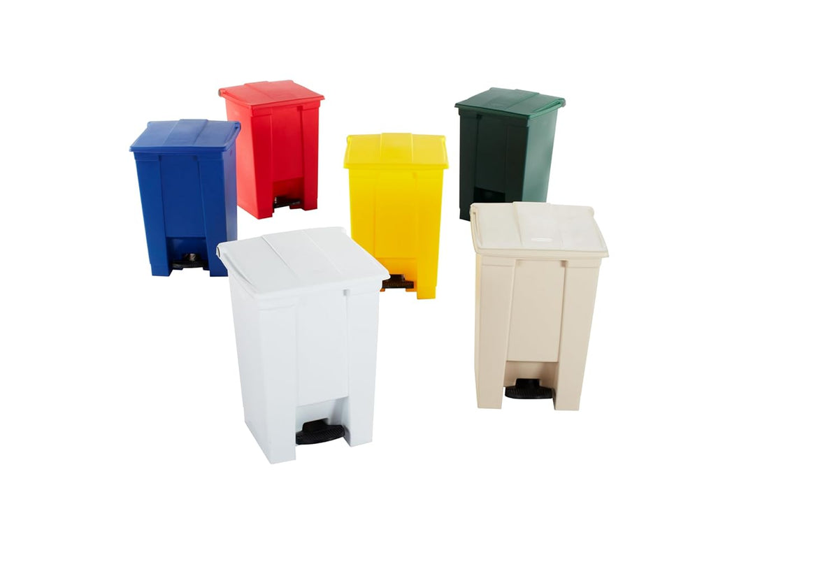 Rubbermaid Commercial Products Legacy Step-On Trash Can, 18-Gallon, White, Hands-Free Garbage Can
