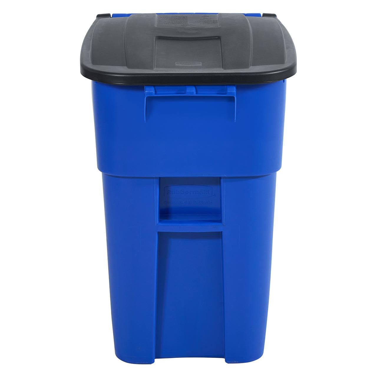 Rubbermaid Commercial Products BRUTE Rollout Trash/Garbage Can/Bin with Wheels, 50 GAL, Blue, for