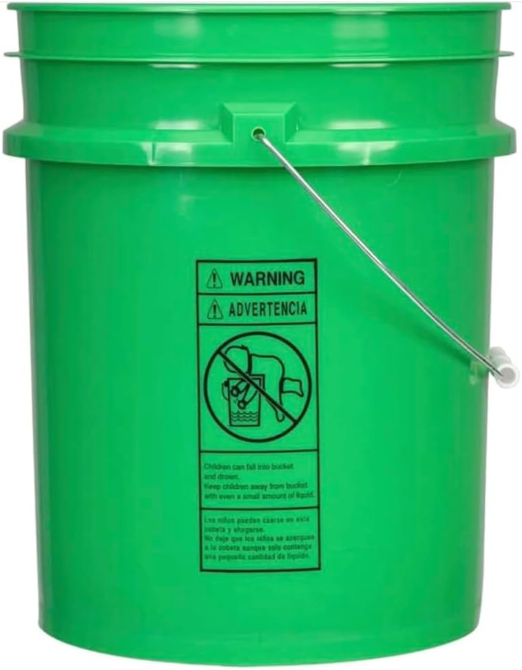 House Naturals 5 Gallon Premium HPDE Plastic Bucket - Made in USA Food Grade Storage Container, BPA