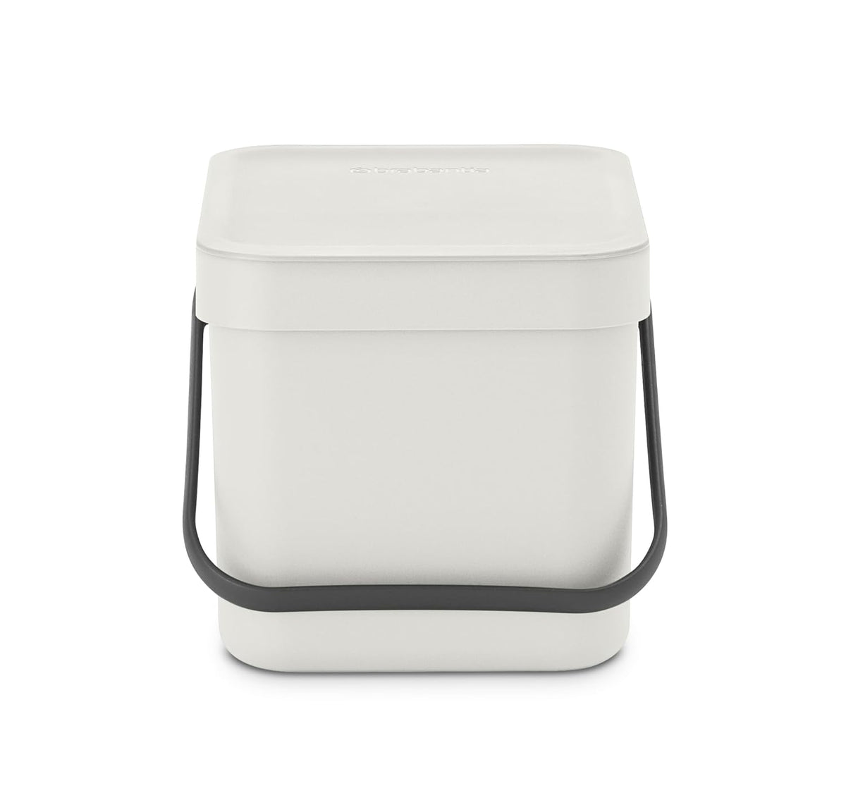 Brabantia Sort & Go Food Trash Can (1.6 Gal/Light Gray) Small Countertop Kitchen Compost Caddy with