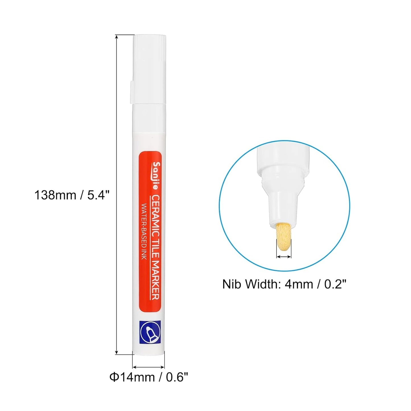 PATIKIL Grout Pen, 4 Pack White Tile Marker Waterproof Grout Sealer Pen Tile Repair Pens Paint Pens