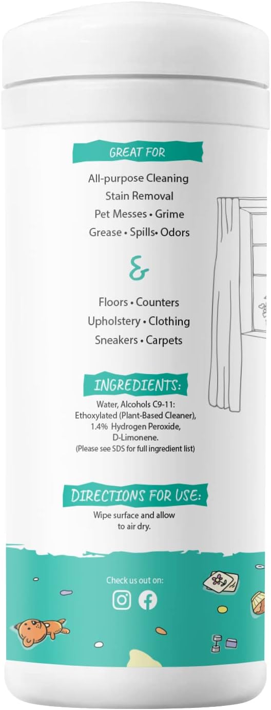 MOMREMEDY Hydrogen Peroxide Cleaning Wipes | All Purpose Cleaner and Stain Remover | Multipurpose