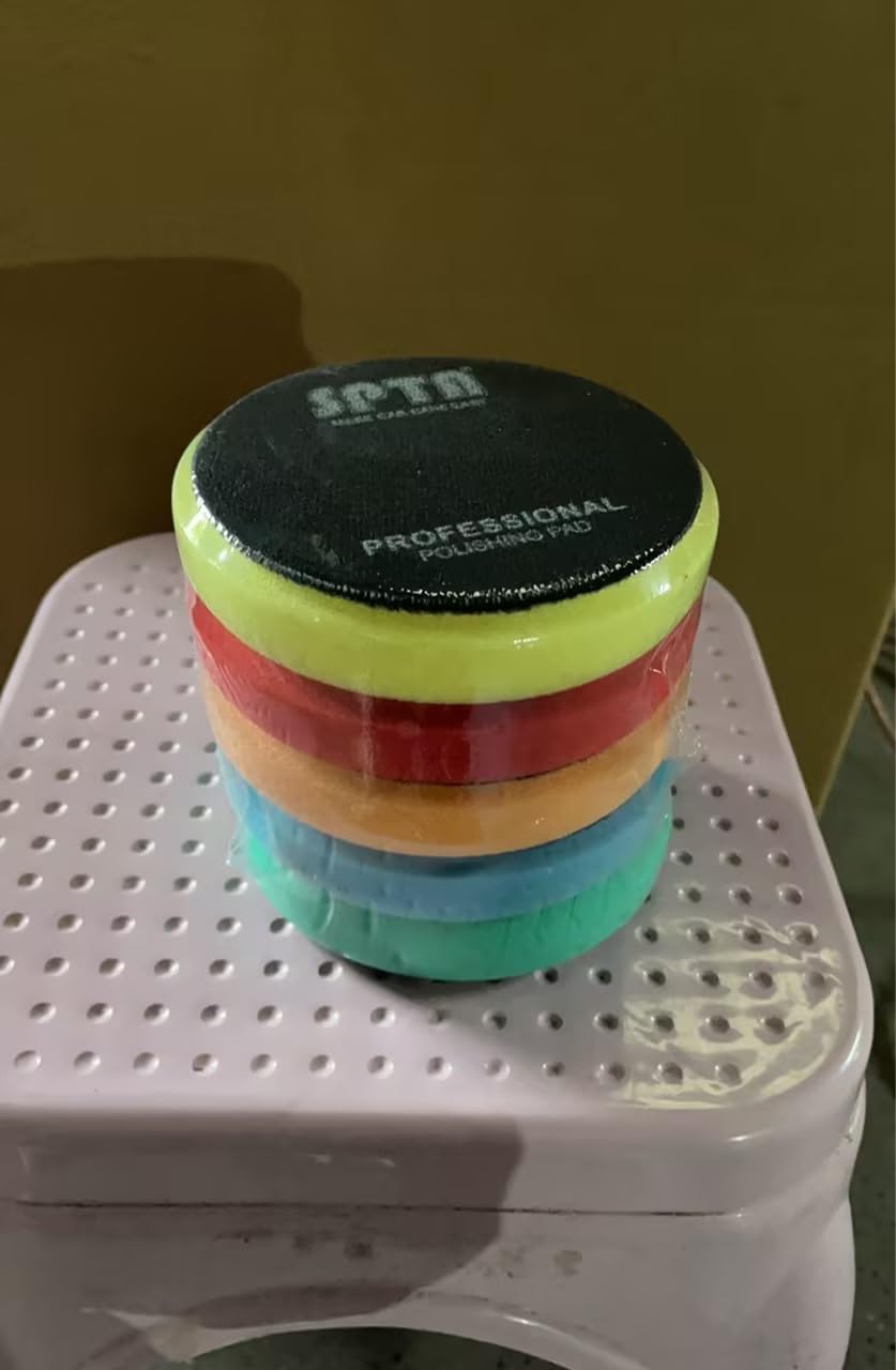 Buffing Polishing Pads, SPTA 5Pc 3.5 Inch Face for 3 Inch 76mm Backing Plate Compound Buffing