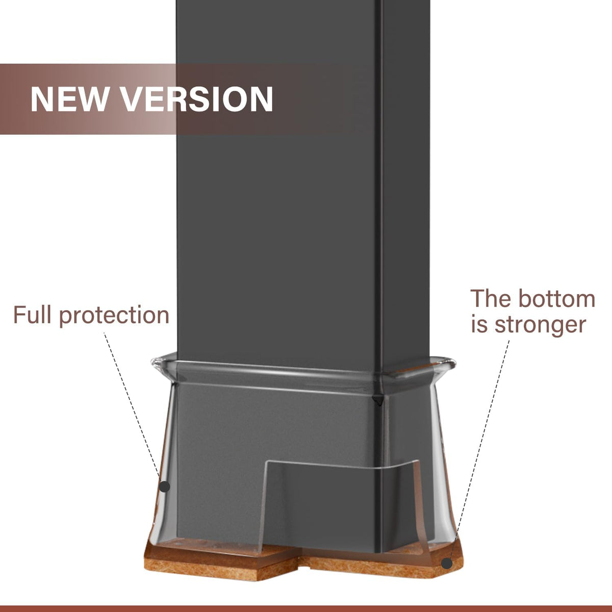 Chair Leg Floor Protectors Rectangle Chair Leg Protectors for Hardwood Floors Silicone Caps Felt
