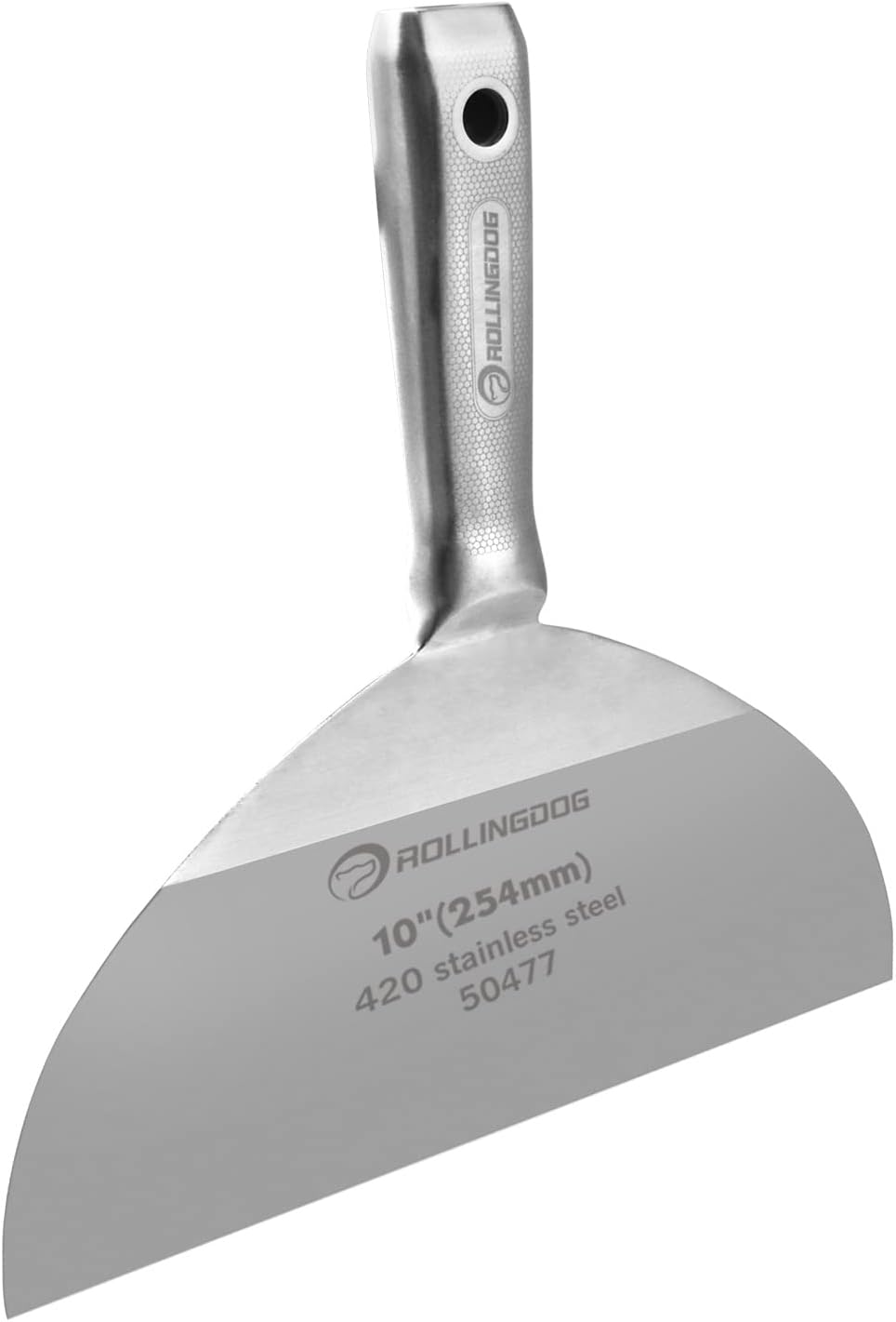 ROLLINGDOG 10 inch Putty Knife - 420 Stainless Steel One Piece Drywall Joint Knife Mirror Polished