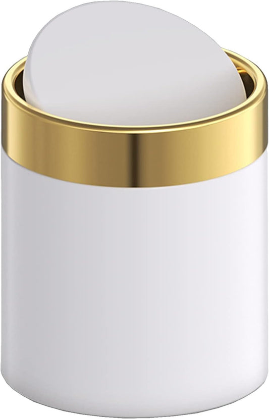 Mini Trash Can with Lid, Metal Small Tiny Mini Trash Bin Can, Mini Countertop Trash Cans for Desk