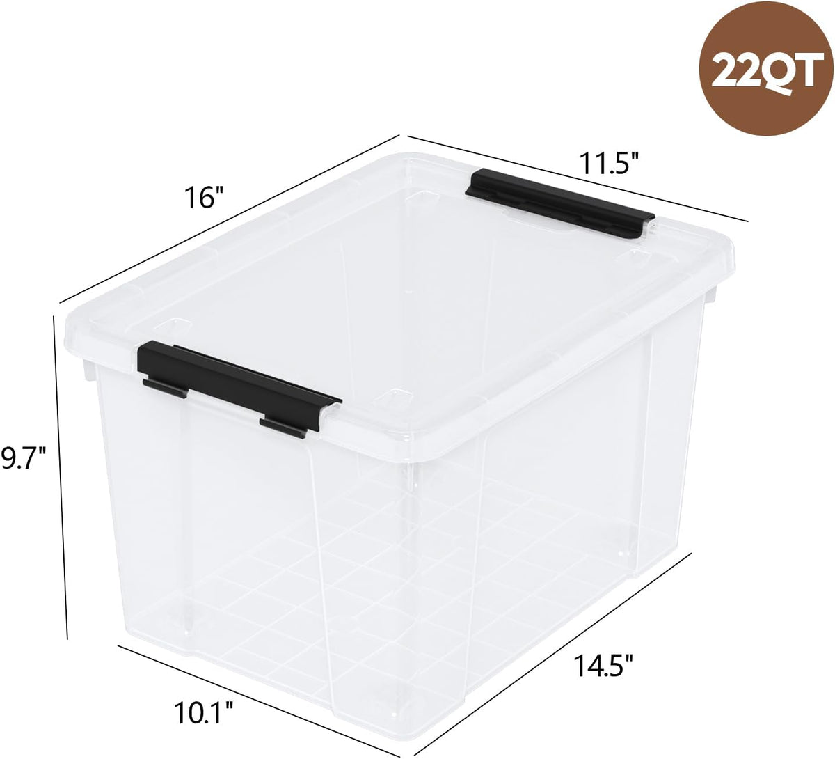 Zopnny 24 Quart Clear Plastic Storage Bin with Lid, Stackable Organizer Latch Box Tote for Home