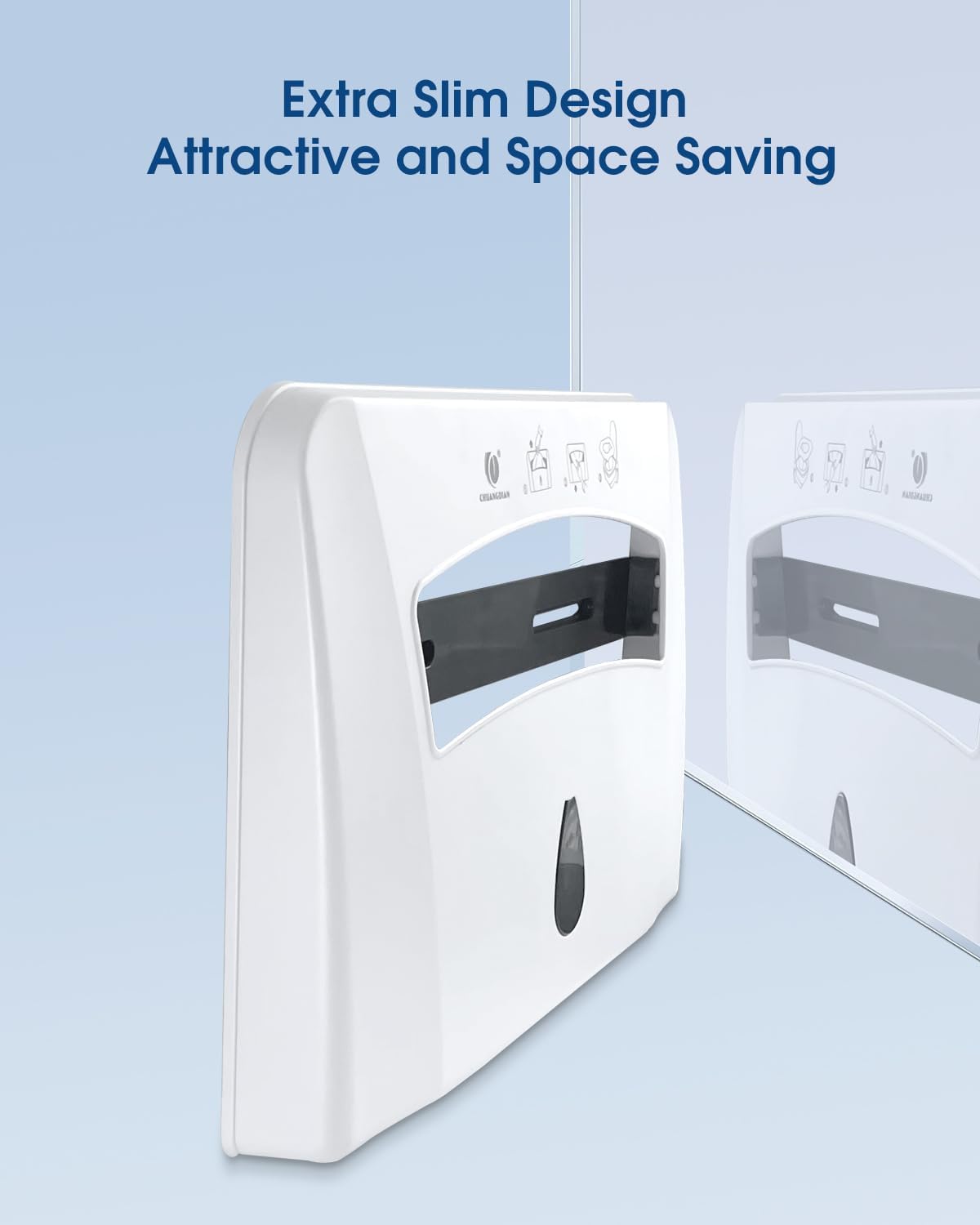 Toilet Seat Cover Dispenser (2-Pcs) Wall Mounted Compatible with Half-fold Disposable Toilet Seat