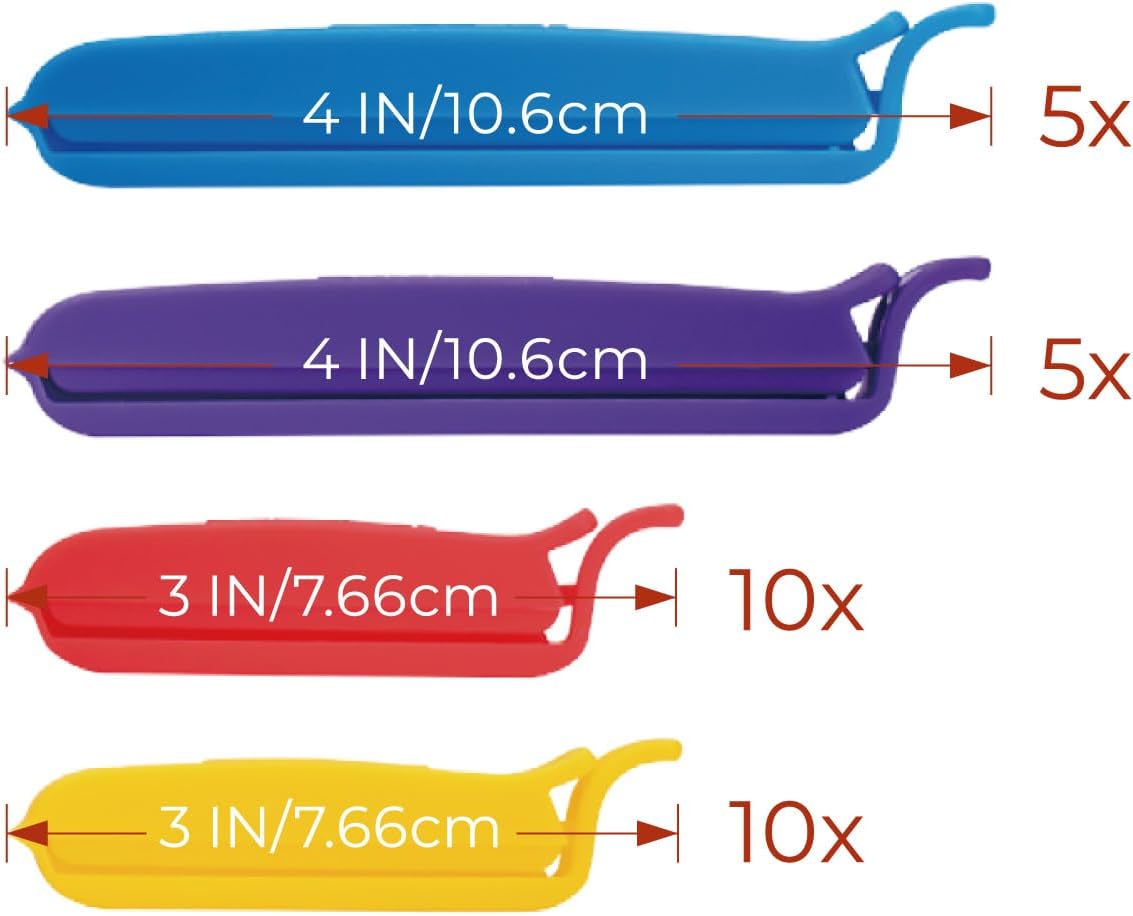 Keenpioneer Decorating Bag Sealing Clips, 32 Pack, Multipurpose for Food and Snack Storage, 3inch