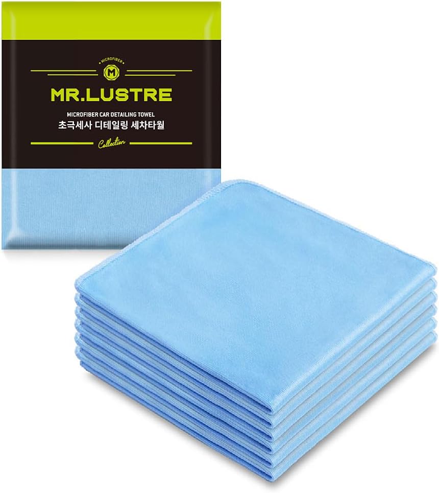 Mr. Lustre Microfiber Glass Cleaning Towels for Cars – 16 x 16 in, Ultra-Fine, Streak-Free