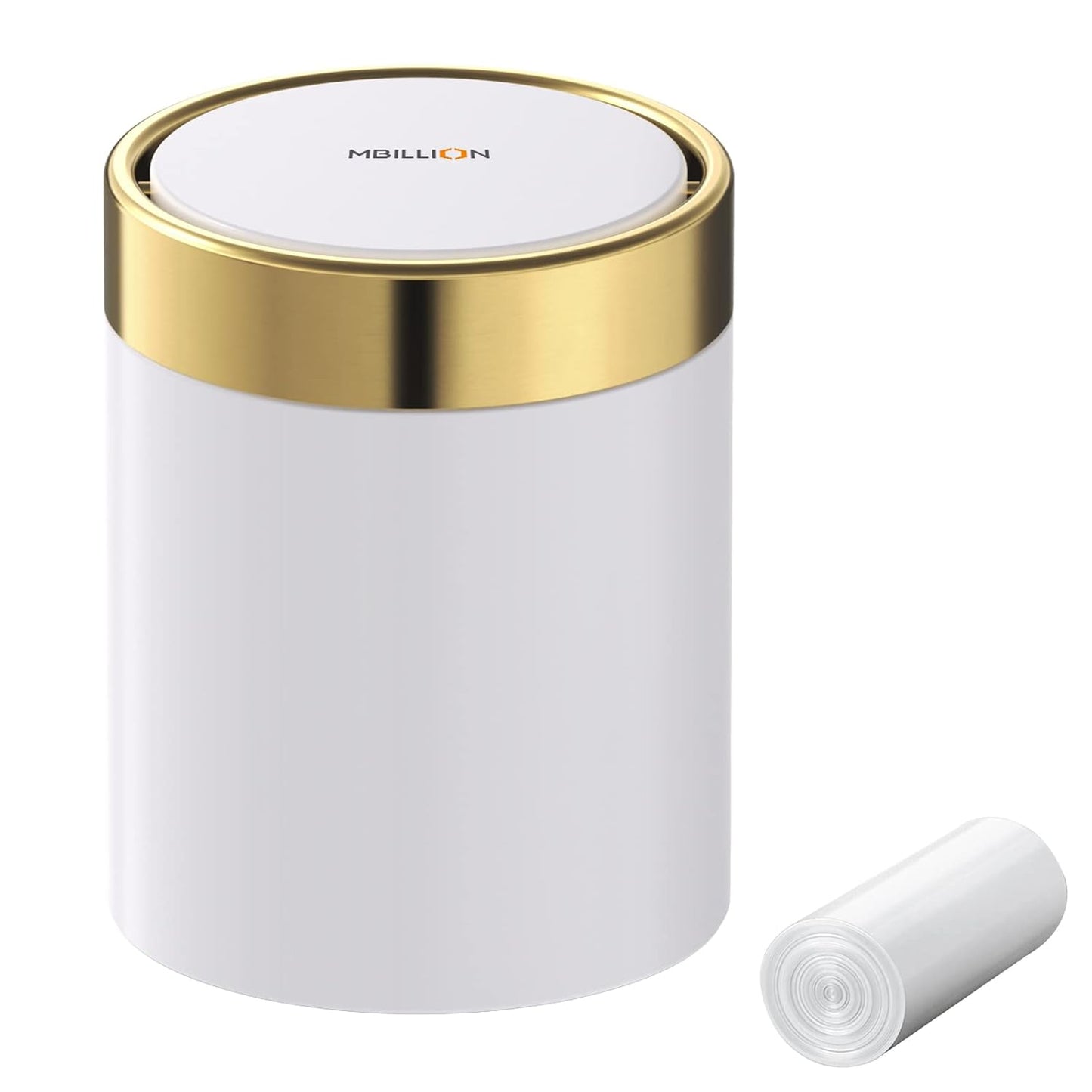 Mini Trash Can with Lid, Desktop Small Trash Can Recycling Bin Cute Metal Garbage Can for Tabletop